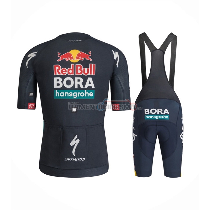 2024 Abbigliamento Ciclismo Bora-Hansgrone Blu Manica Corta e Salopette